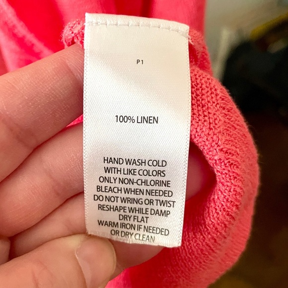 Cynthia Rowley 100% linen elbow length open front cardigan sweater SZ S pink - Picture 6 of 6